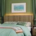HMstone King Size Boho Headboard Only, Modern Fluted Wall-Mounted Head Board with Lighting, Wood Bed Headboard Stylish Bedroom Decor, Natural